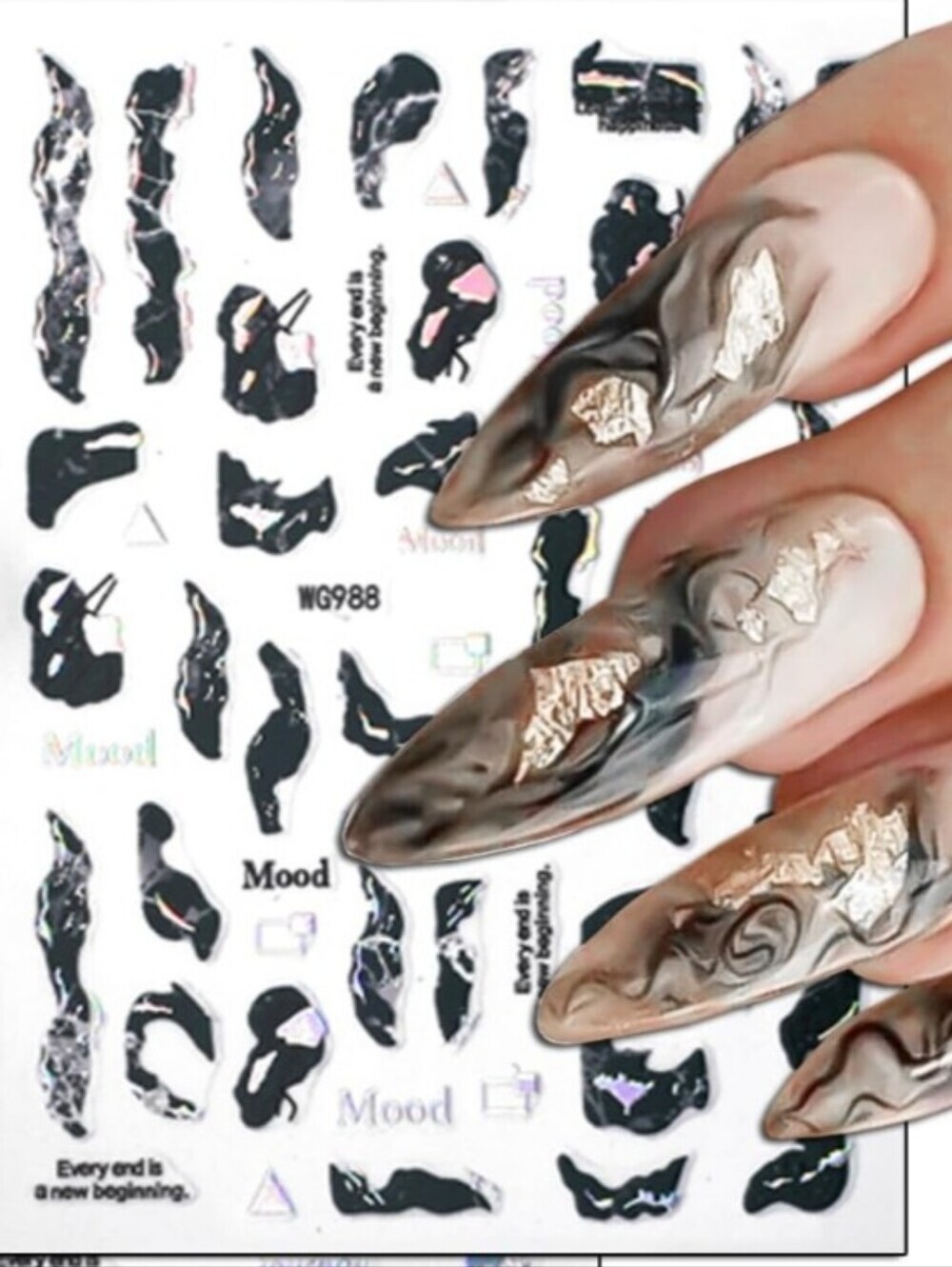 Trendy Self Adhesive Nails Art Transfer Sticker